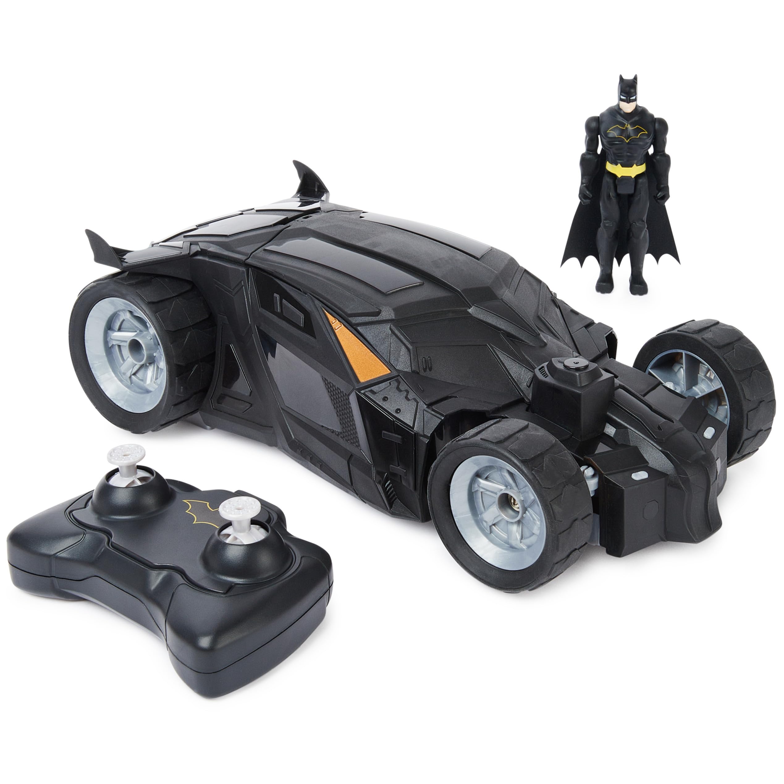 DC Comics, Batman Batmobile Remote Control Car, Easy to Drive with 4-inch Batman Figure, Kids Toys for Boys and Girls Ages 4 and Up Multi