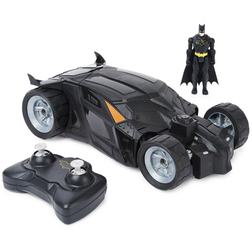 DC Comics, Batman Batmobile Remote Control Car, Easy to Drive with 4-inch Batman Figure, Kids Toys for Boys and Girls Ages 4 and Up Multi