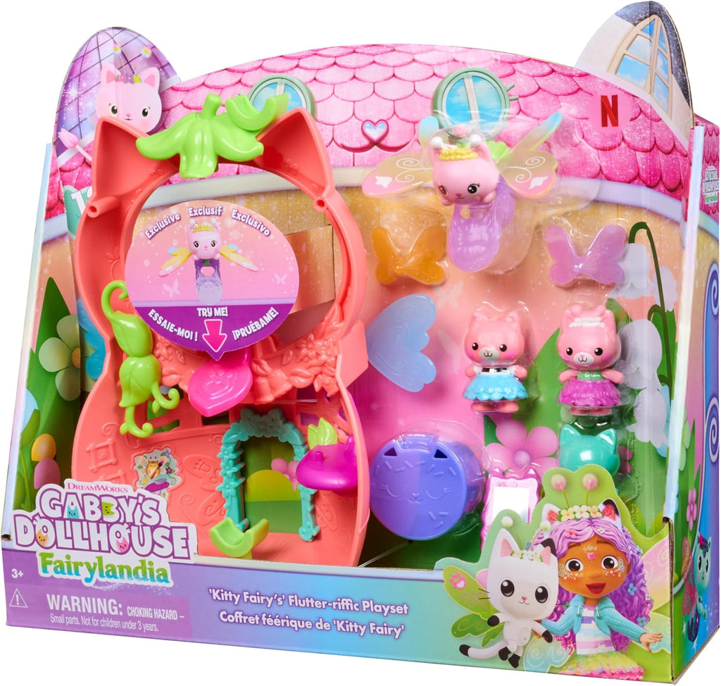 Gabby's Dollhouse Fairylandia Flutter Fairy 12-Piece Playset with Special Flutter Ring