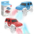 PicassoTiles 2pcs Magnetic Toy Car Set Highly Detailed Compatible with Magnet Race Track STEM Truck Replacement Accessories Educational Construction Building Kits for Toddlers Boys & Girls Ages 3+