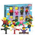 PicassoTiles Magnetic Tiles Compatible 8pc Character Action Figures Arms Legs Move in Different Directions Magnet Tile Toddler Picasso Add On Set Educational Toddlers Toy Pretend Play Ages 3+ PTA03 8 Pcs Profession