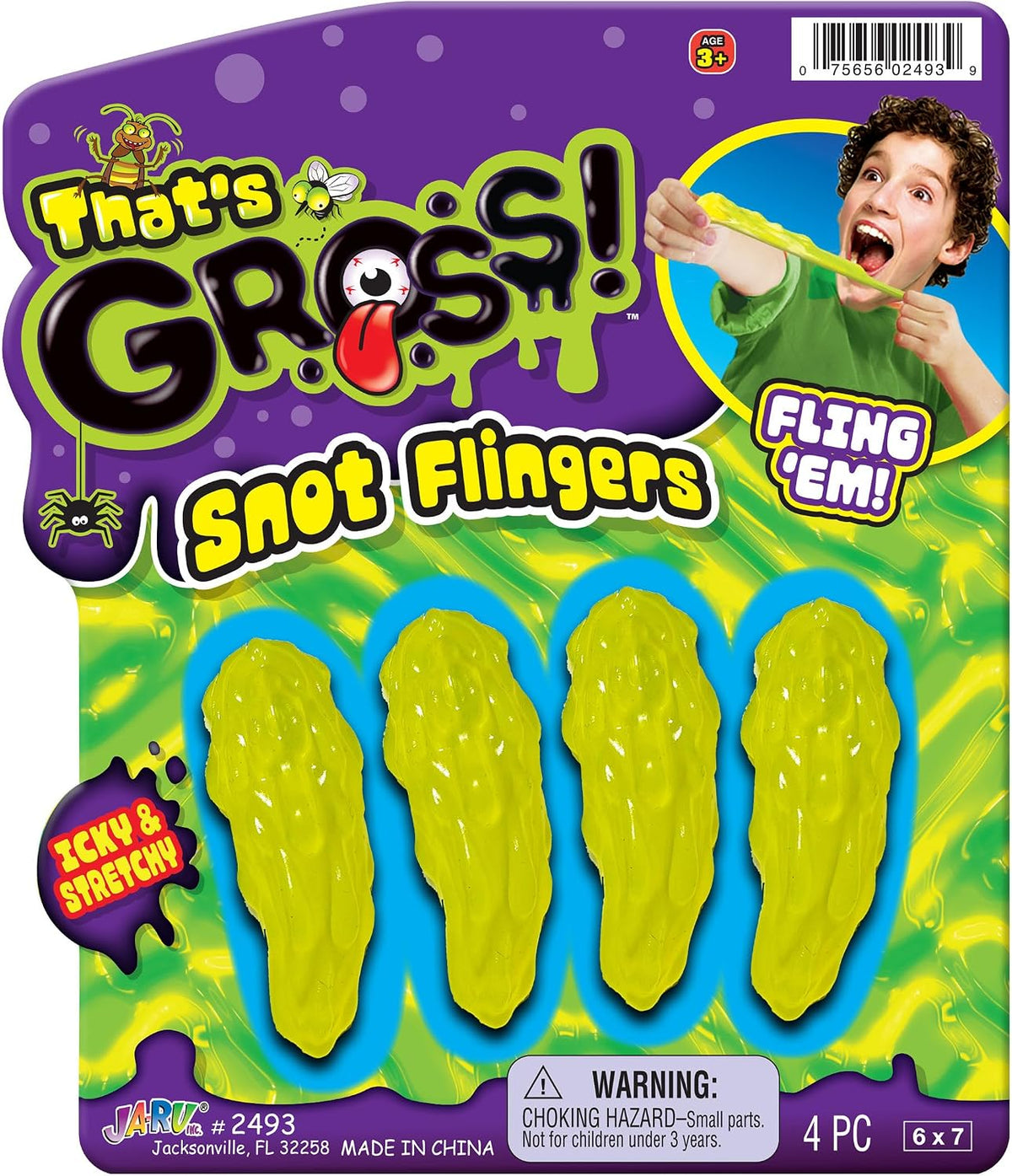 JA-RU Gross Snot Flinger Toy (1 Pack) Icky & Stretchy 2493-1