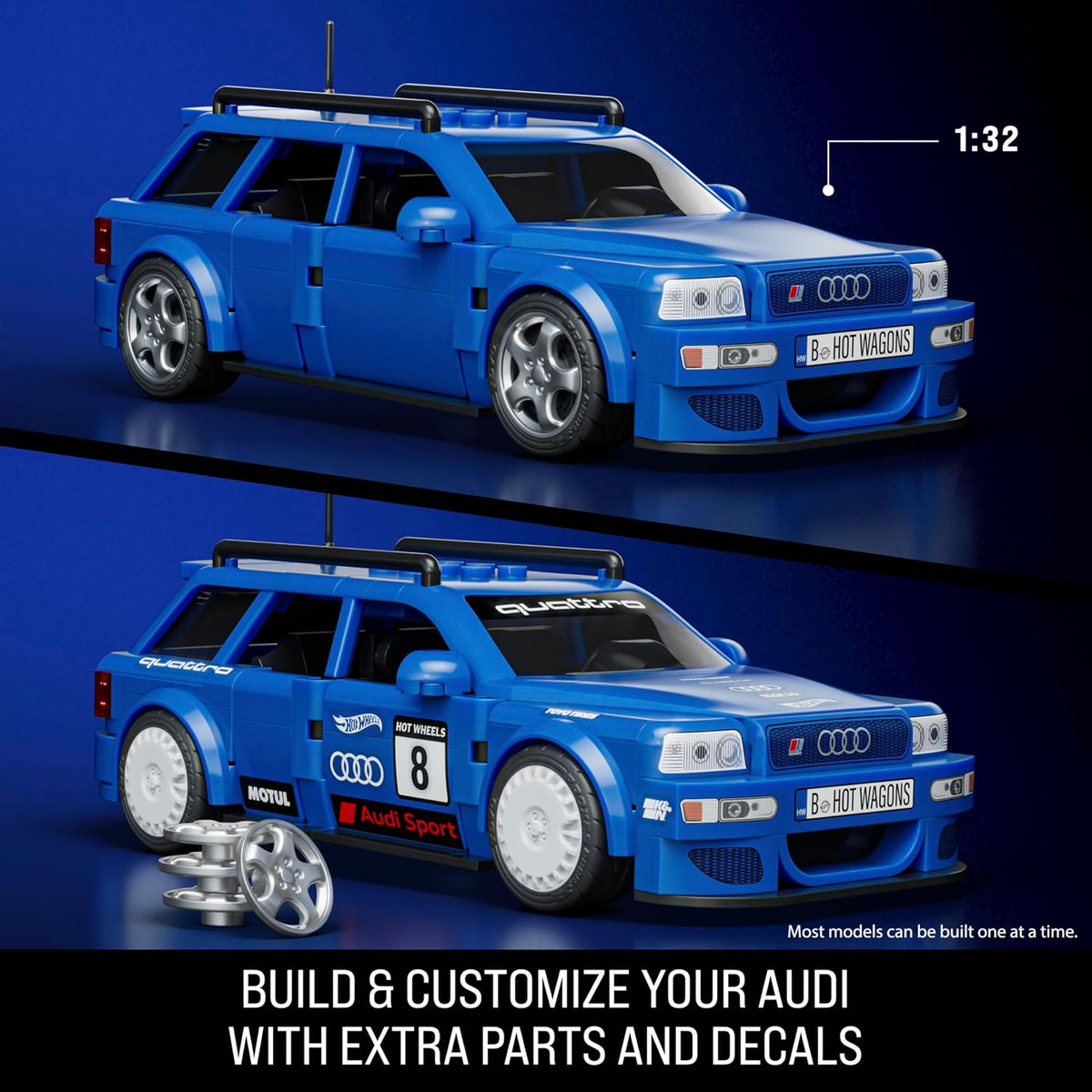 Mattel Brick Shop Hot Wheels Speed Series Building Set, '94 Audi Avant RS2 with 253