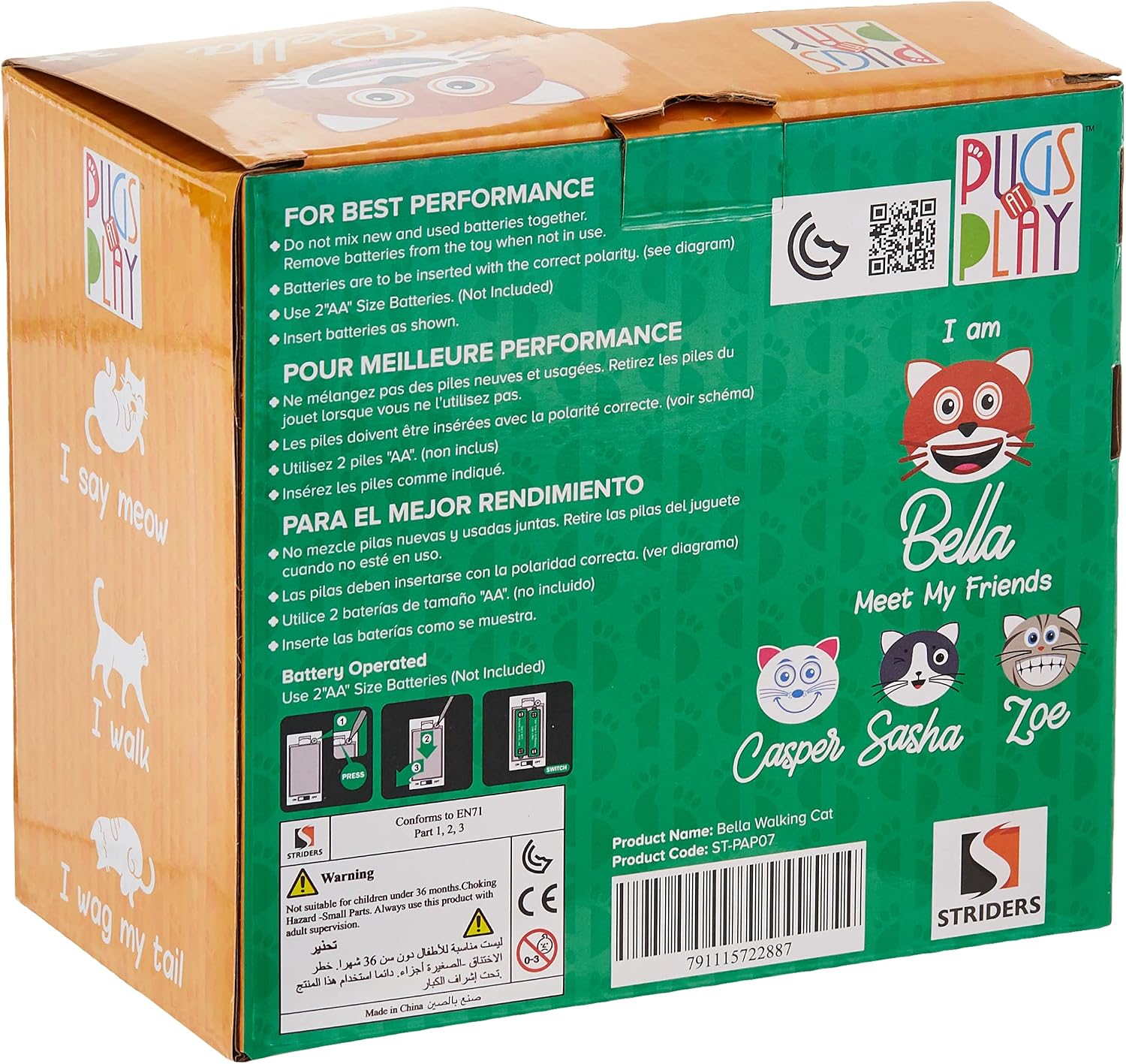 Pugs At Play Walking Bella 6.5-Inch