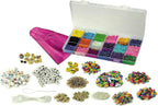 Shimmer 'N Sparkle Bead Mania Friendship Studio, DIY Bracelet Making Kit with Storage Bag, Beads, Charms, Elastic Cord