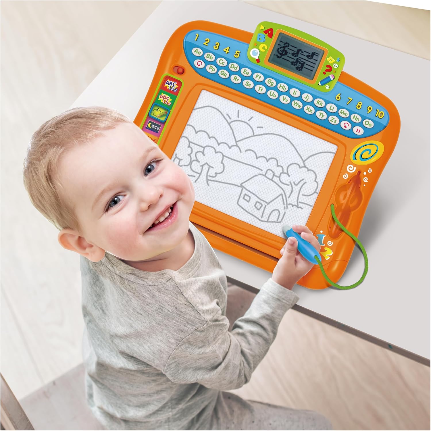 Winfun Write 'N Draw Learning Board | Educational Toy with Drawing Pad, LCD Screen, Alphabet, Numbers, Spelling, Learning Tool & Music Modes | Interactive Educational Toy for Kids Ages 2 Years+