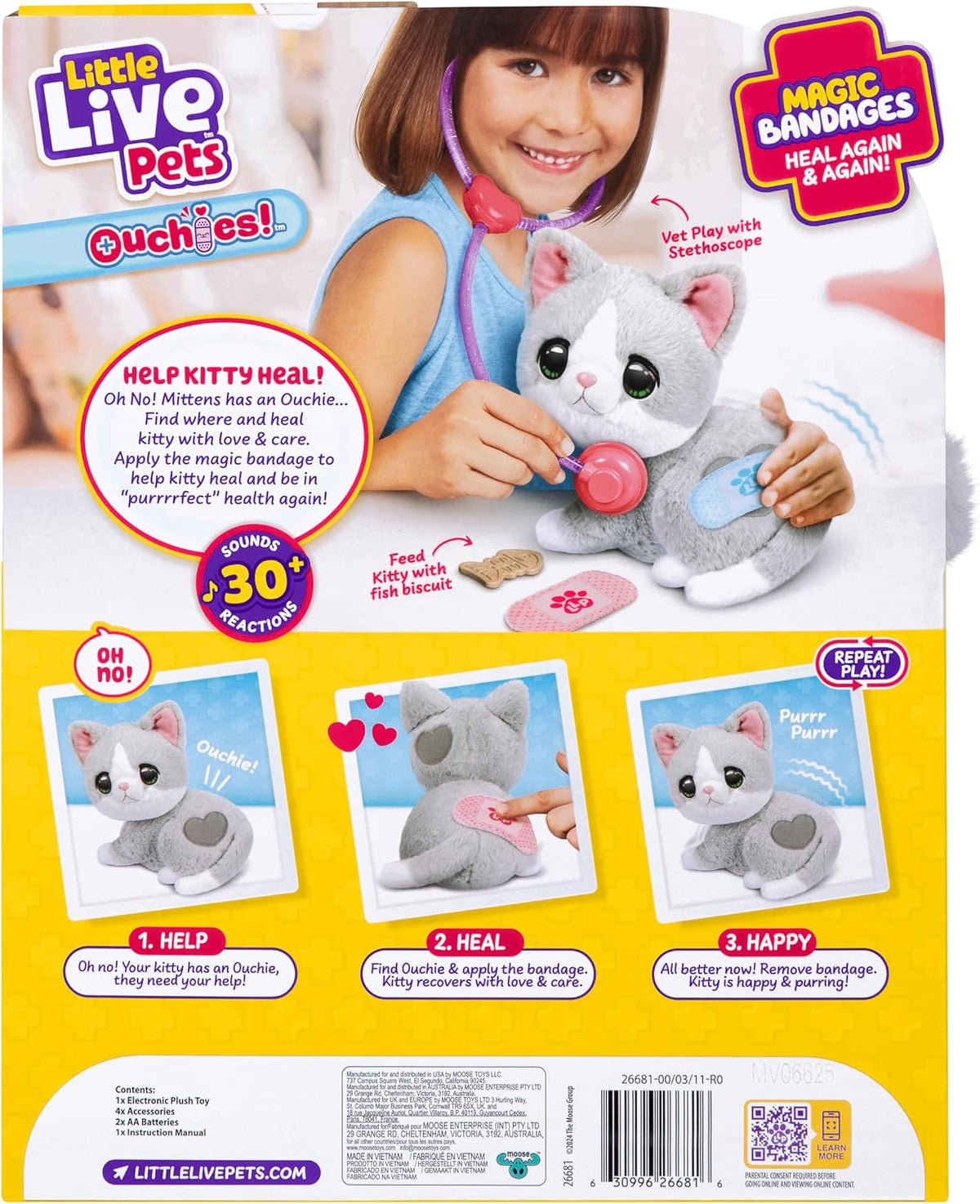 LITTLE LIVE PETS OUCHIES SINGLE PACK MITTENS (KITTY)