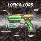 Hip Shot Lock & Load Compact Dart Handgun for Kids, Includes 6 Darts, Quick Reload