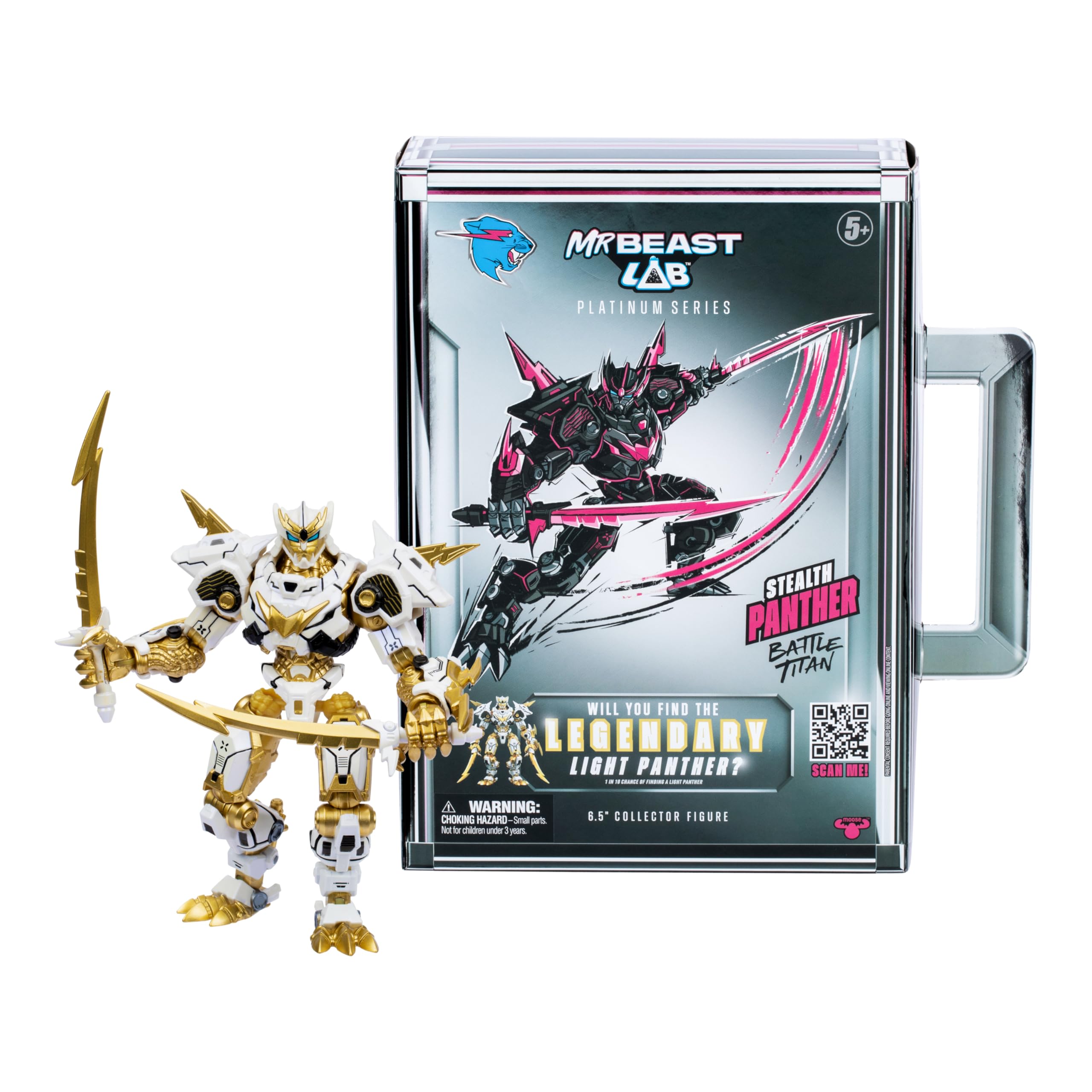 MRBEAST LAB Platinum Series 6” (15.3cm) Stealth Panther Battle Titan Collector Figure, Extreme Detailing, Premium Packaging, 35 Points of Articulation, Will You Discover A Legendary Light Panther?