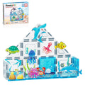 PicassoTiles Magnetic Tiles Magnet Tile Building Blocks Marine Animal World Themed Set with 8 Ocean Character Action Figures STEM Learning Toy Construction Toddlers Boys Girls Ages 3+ PTQ25
