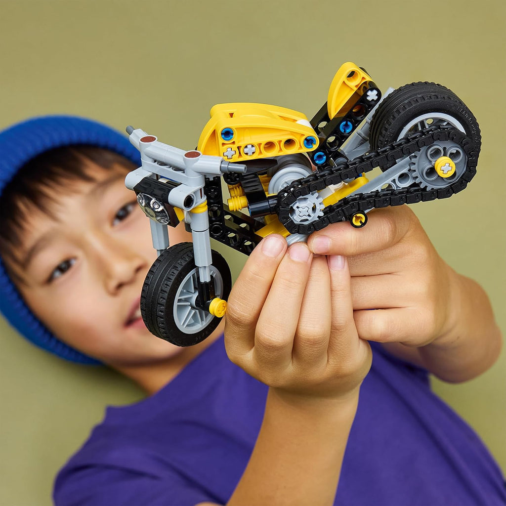 Lego 42225 Technic, Yellow Motorcycle Toy, Birthday Gift, Blocks, Education, Boys, Girls, Children, 7, 8, 9, Elementary