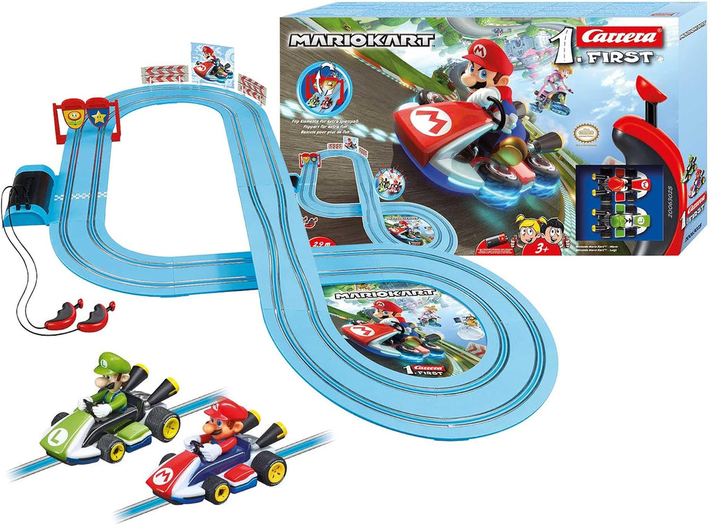 Carrera FIRST Mario vs Luigi Slot Car Racing Set (2.4m) I Battery