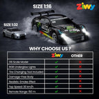 Zivvy Big Remote Control Car Black | 2.4G RC Drift Vehicle with 100 m Range, Smoke Effect, Neon Lights & Music | Rechargeable Remote Control Car | Best Gift for Boys & Girls 2 3 4 5 6 7 8+ Years