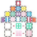 PicassoTiles 40pcs Magnetic Tiles Clip-in Window and Door Expansion Set, Magnetic Block Add-ons, Magnet Building Construction Toys, STEM Education Learning Block for Toddler Boys and Girls 3+ PTW40 Red