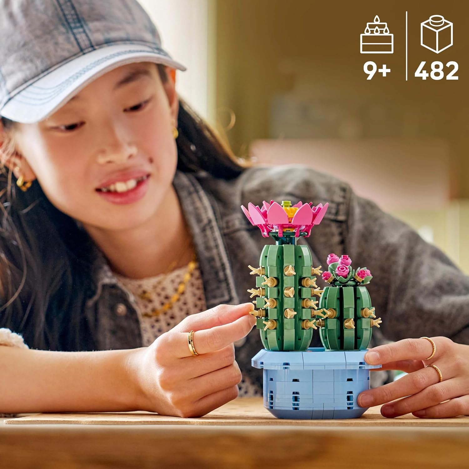 Lego 11509 Botanical Blooming Cactus Toy, Birthday Present, Blocks, Girls, Boys, Kids, 9 Years, 10 Years, 11 Years, Elementary School Students, Decorative Plants, Faux Green, Interior, Stylish