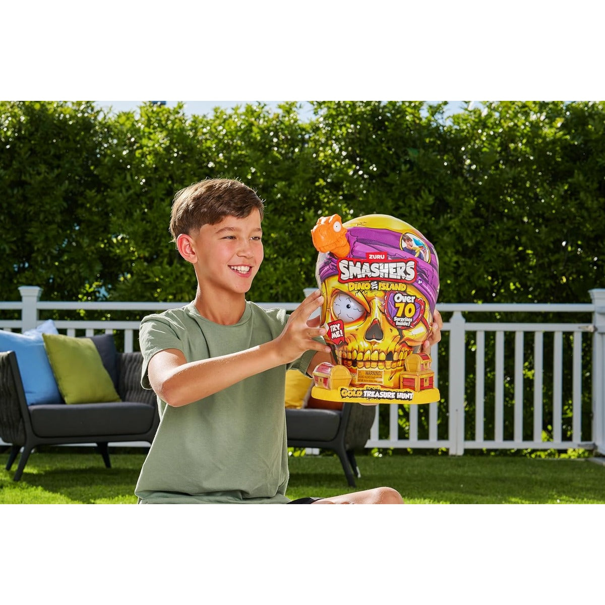 ZURU SMASHERS 74123A (Orange) Smashers Dino Island Gold Treasure Hunt by Zuru, Giant (31.6 cm)