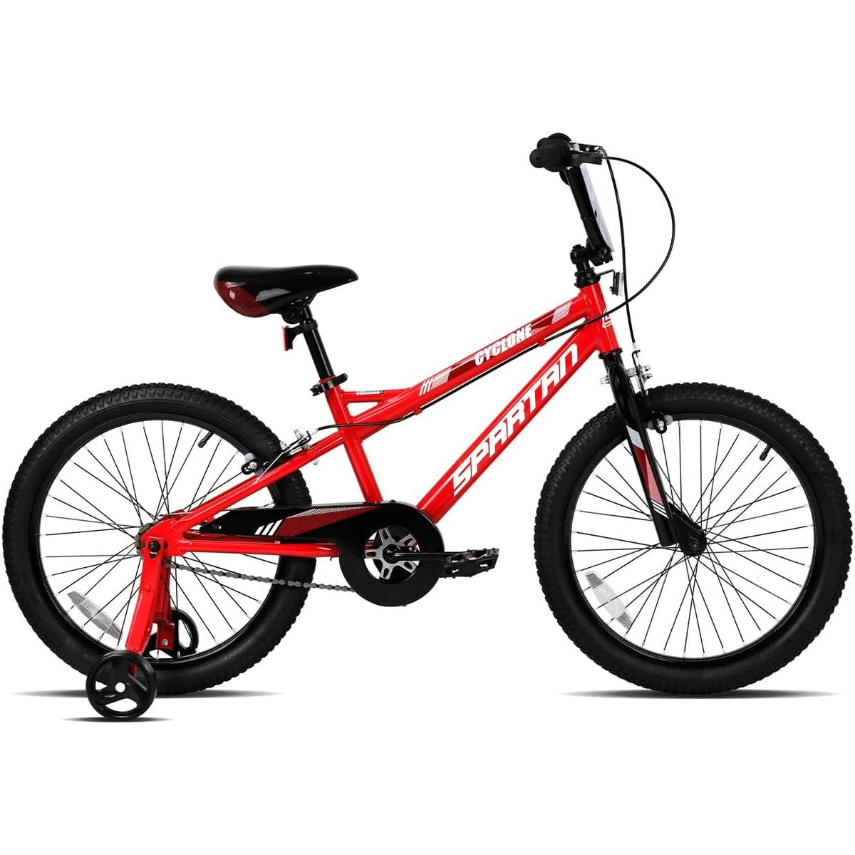 Spartan 20" Cyclone Kids Bicycle with Training Wheels - Steel Frame, Adjustable Seat & Handlebar - First Big Bike for