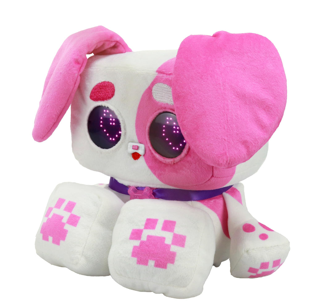 PIXEL HUGS Interactive Plush Puppy in Pink