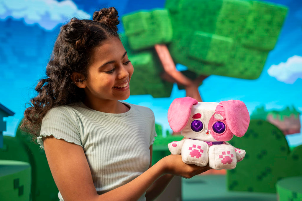 PIXEL HUGS Interactive Plush Puppy in Pink