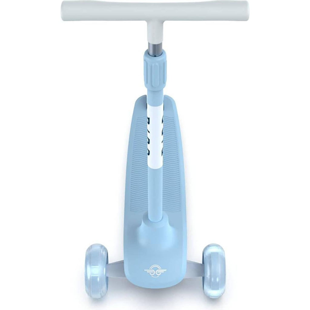 Bird Birdie Glow Kids Scooter Leg Power W/ Glowing Wheels, AdjUStable Height, Portable Compact Stylish Trendy, 3 Wheels Design, Stomp Brake System, Sky Blue