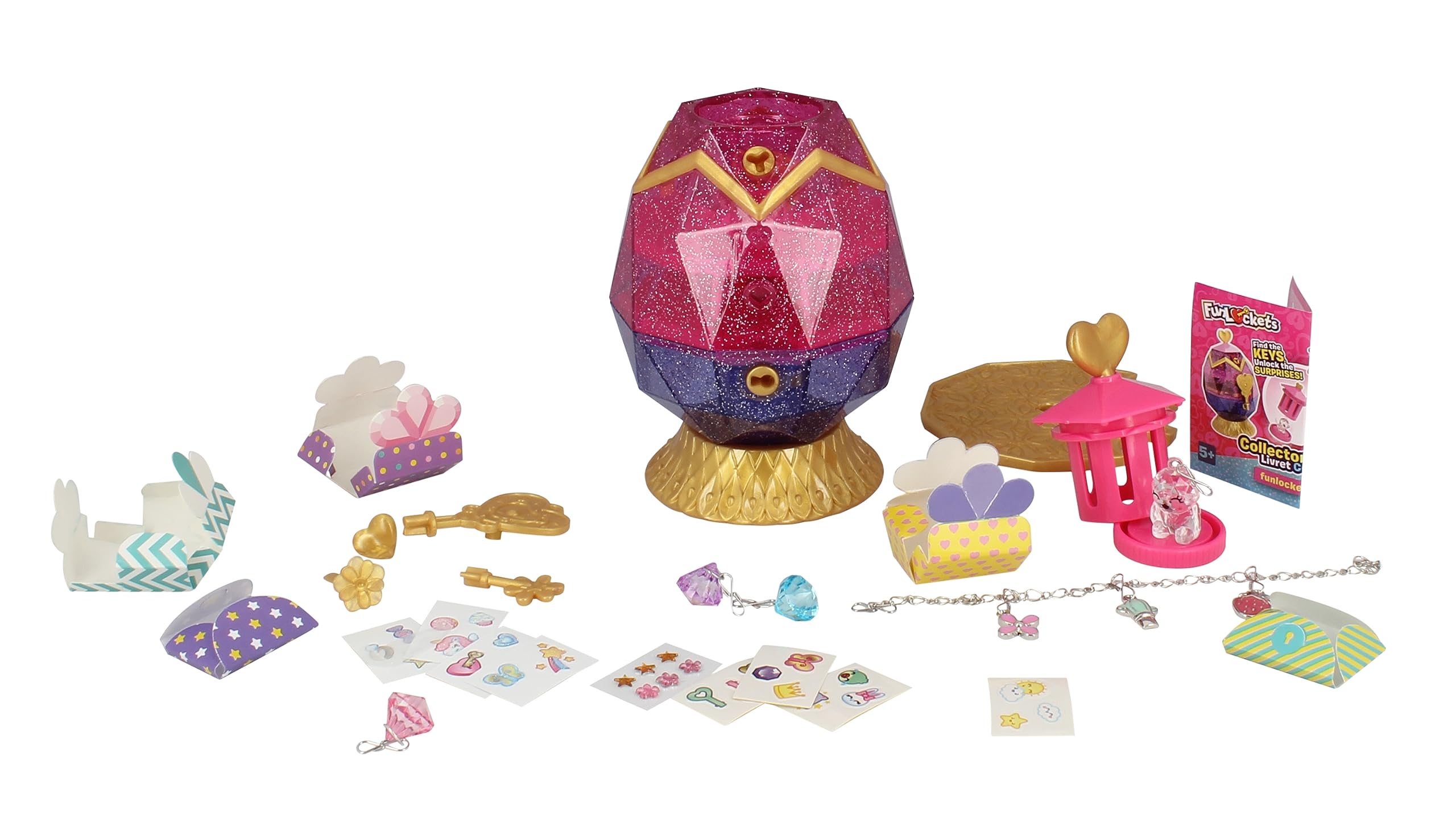 FUNLOCKETS -My Secret Jewellery Box, S21220FR1, Pink, Purple, Gold, Mini