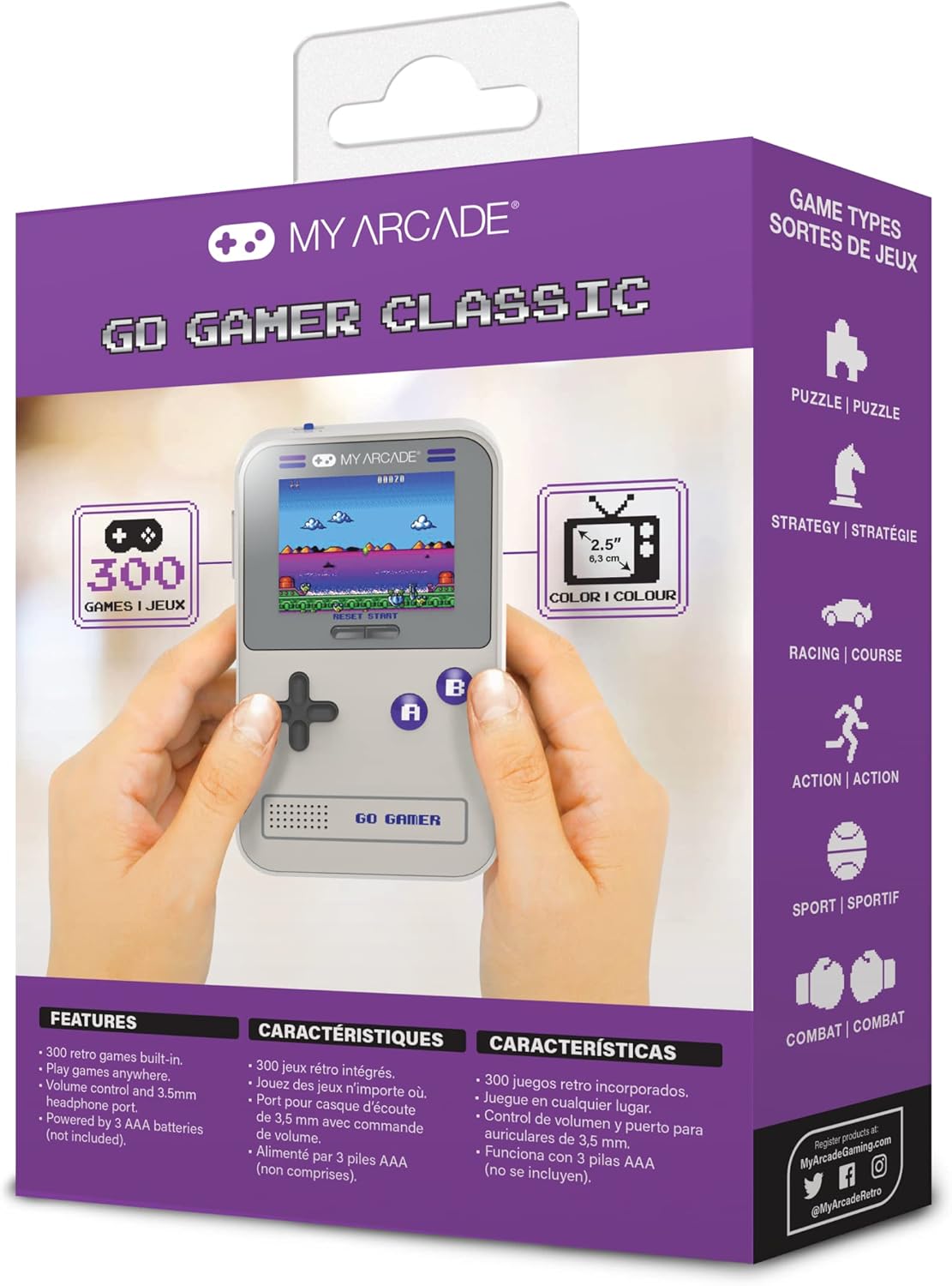My Arcade Go Gamer Classic-Purple: Portable Electronic Game Console