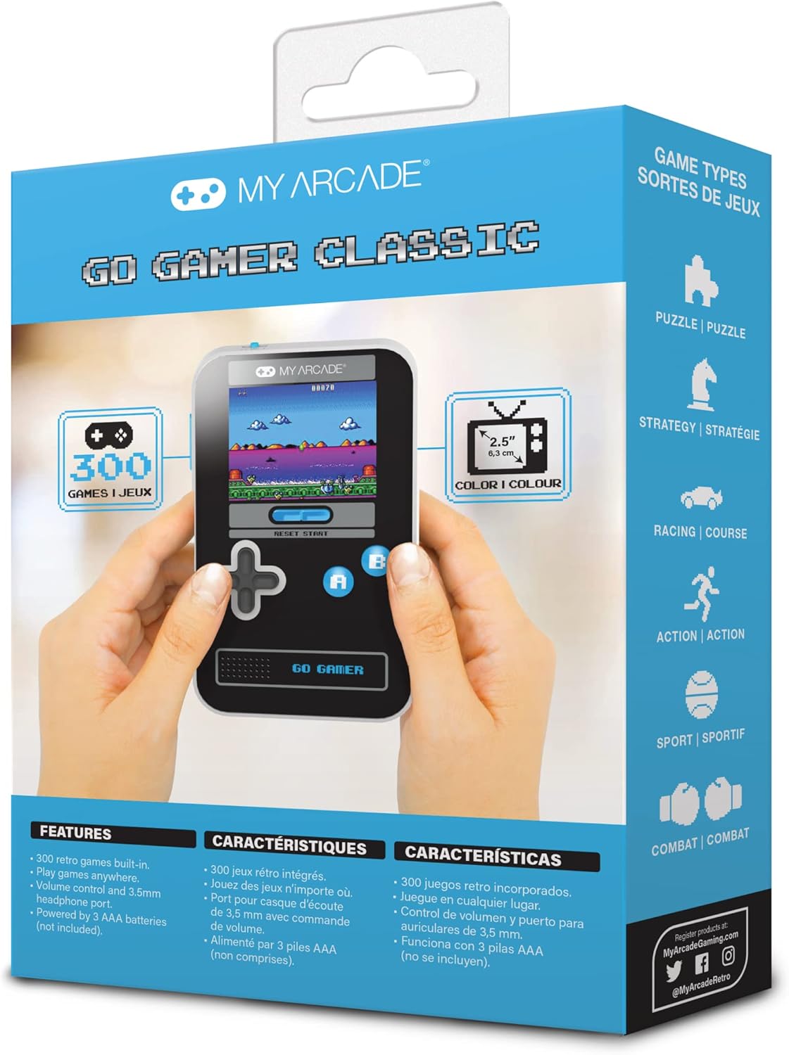 My Arcade Go Gamer Classic-Blue: Portable Electronic Game Console with