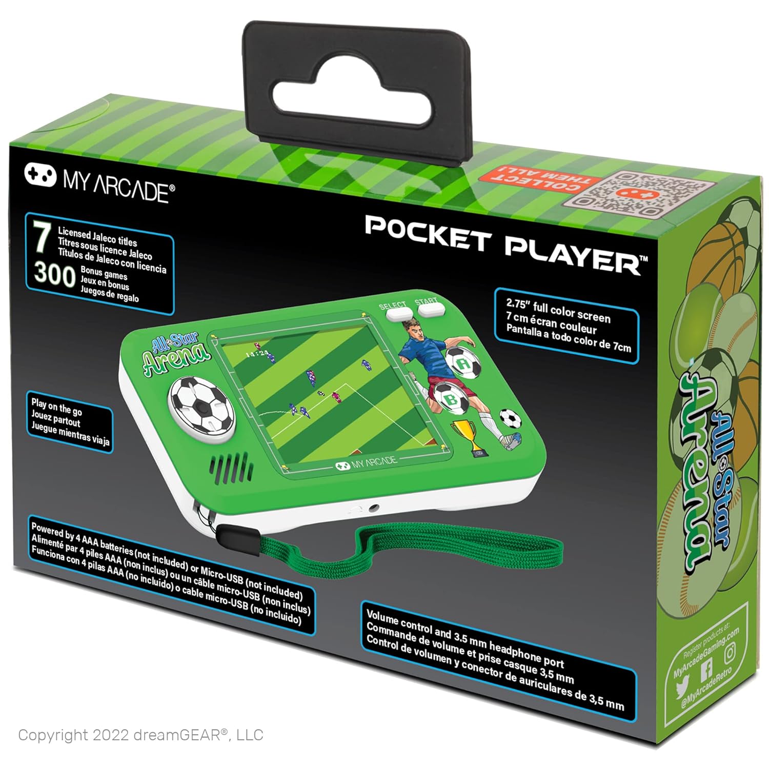 My Arcade All Star Arena Pocket Player- Sports Game Console with 307