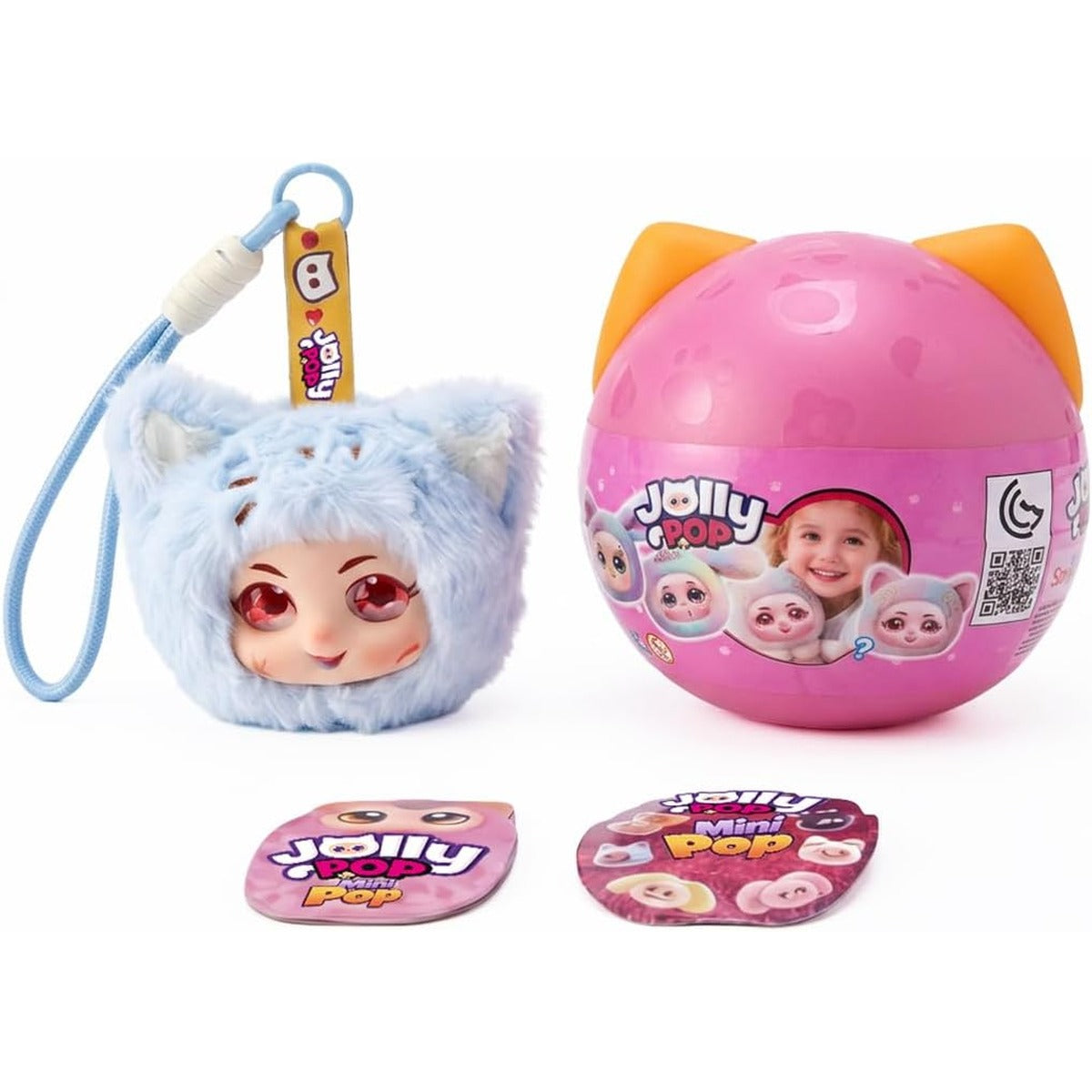 Jolly Pop JollyPop Kitten MiniPop Collectibles for Girls, Toy Figure Keychain Charm Set with IM Card Sticker & Cute Kitty Dol