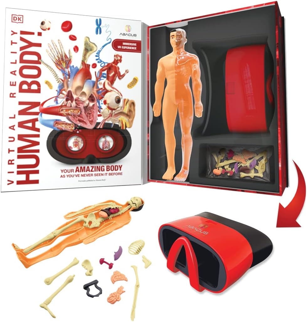 Abacus Brands Virtual Reality Human Body Gift Box- Illustrated Interactive VR Book and STEM Learning Activity Set - for Ages 
