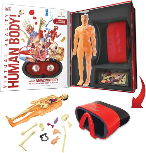 Abacus Brands Virtual Reality Human Body Gift Box- Illustrated Interactive VR Book and STEM Learning Activity Set - for Ages 