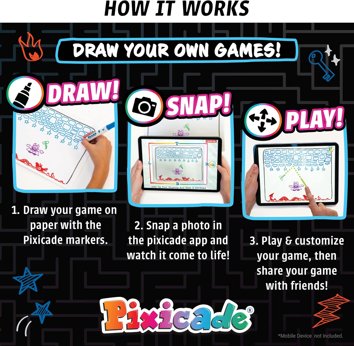 Abacus Brands Pixicade! Turn Drawings Into Playable Video Games