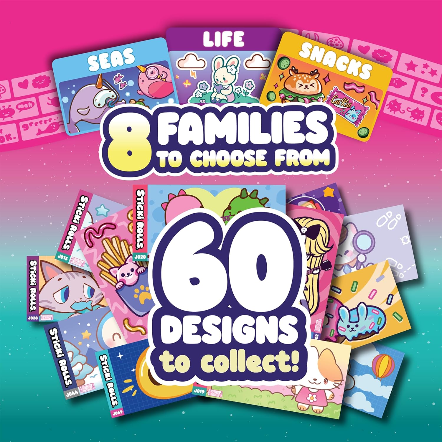 Sticki Rolls Jumbo Stickies, Giant Re-Stickable Foil Stickers