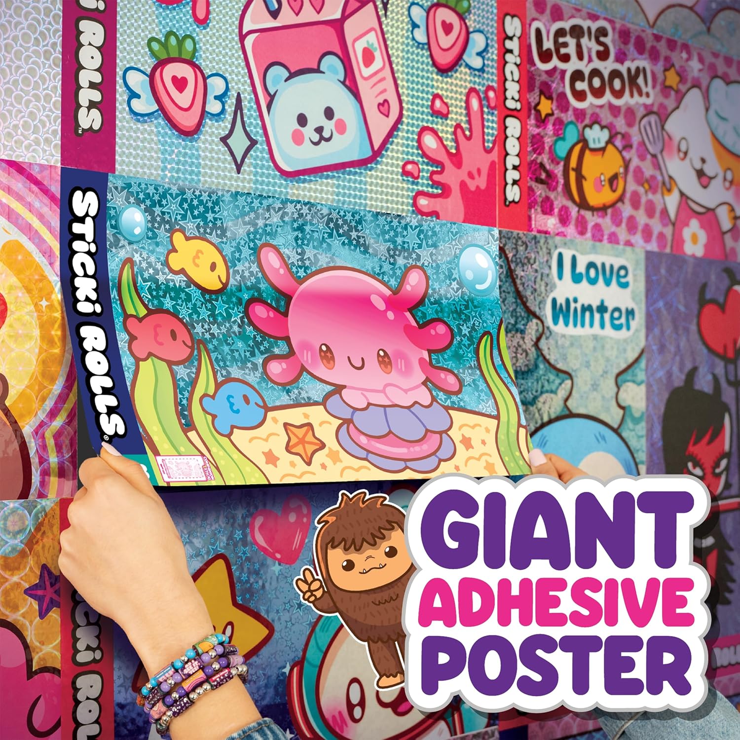 Sticki Rolls Jumbo Stickies, Giant Re-Stickable Foil Stickers