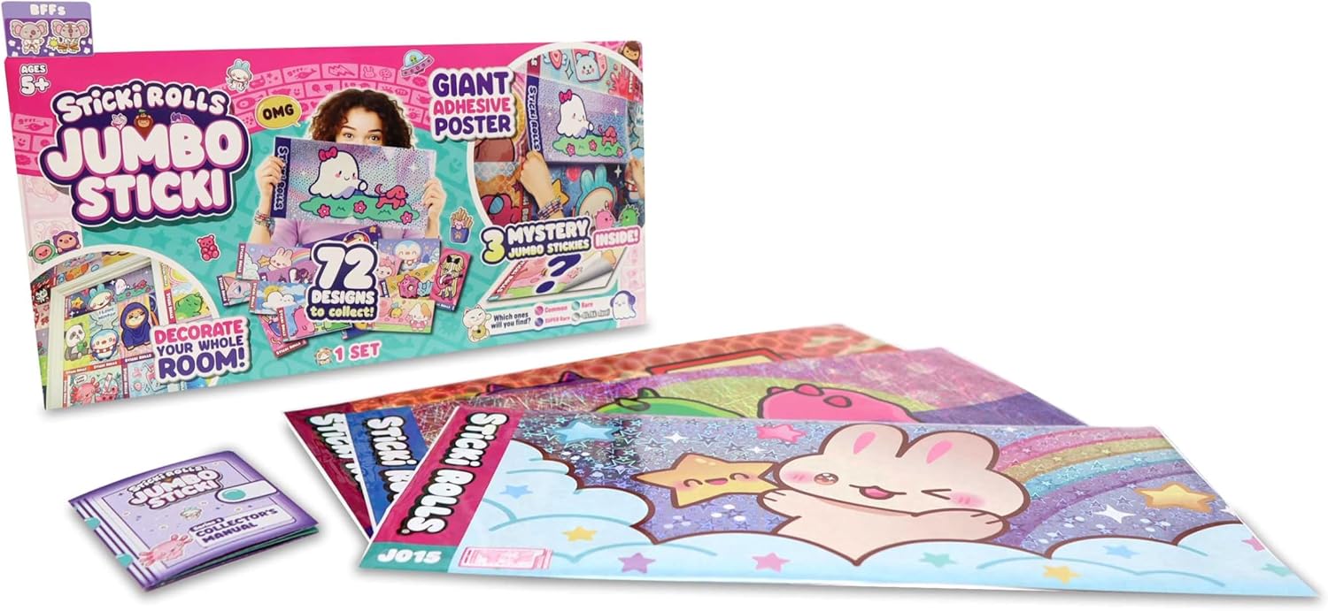 Sticki Rolls Jumbo Stickies, Giant Re-Stickable Foil Stickers