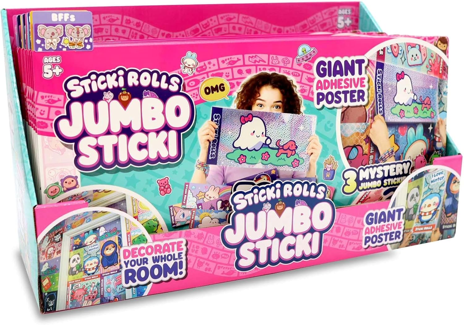 Sticki Rolls Jumbo Stickies, Giant Re-Stickable Foil Stickers