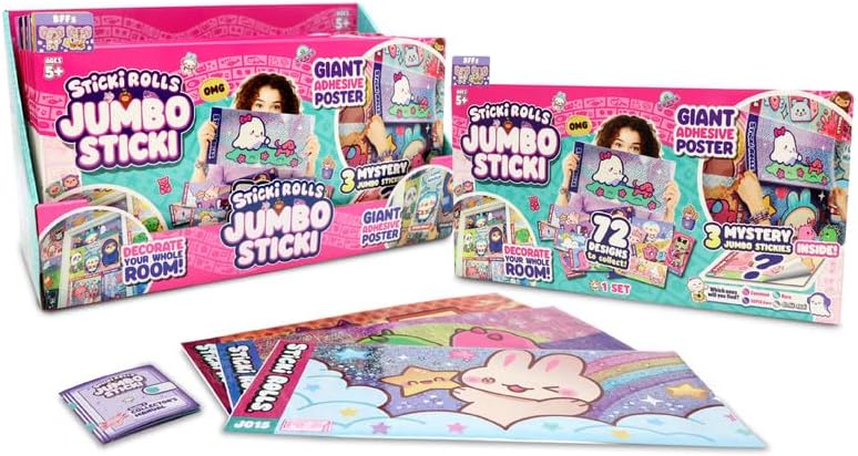 Sticki Rolls Jumbo Stickies, Giant Re-Stickable Foil Stickers