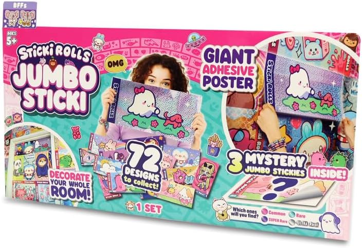 Sticki Rolls Jumbo Stickies, Giant Re-Stickable Foil Stickers