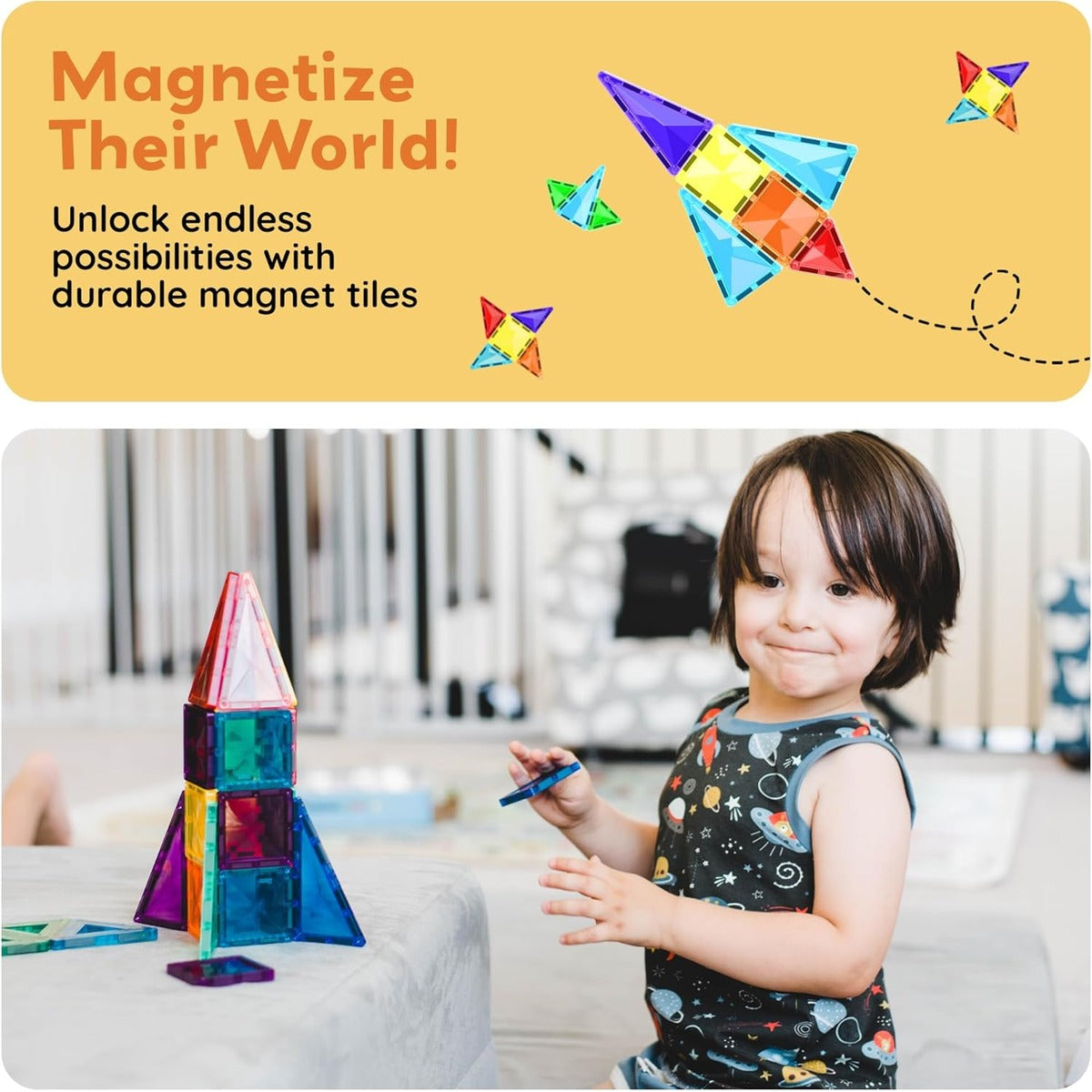 PicassoTiles 30pcs Mini Size Magnetic Tiles Sensory Magnet Toys Diamond