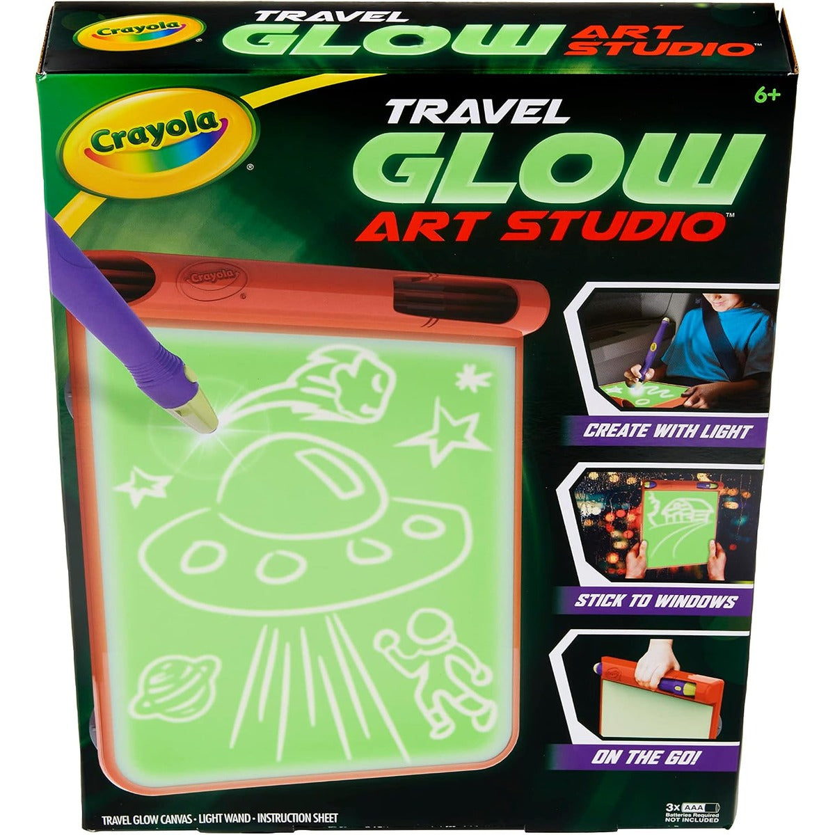 Crayola Travel Glow Art Studio, Glow in The Dark Toys, Kids Gifts for Girls and Boys, Ages 6, 7, 8, 9