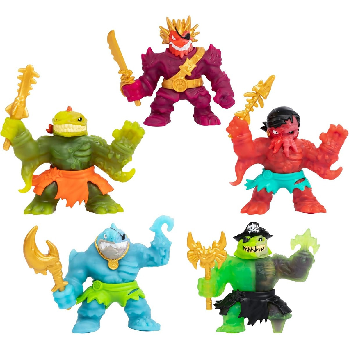 Heroes of Goo Jit Zu Goo Sea | Super Squishy, Goo Filled Toy Graplock Action Figure Hero Pack | with Color Changing Face That Reveals His