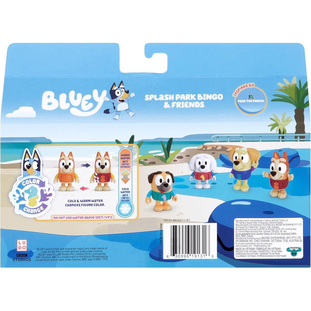 BLUEY S13 COLOR CHANGE FIGURE 4PACK WATER PARK BINGO & FRIENDS EXCLUSIVE