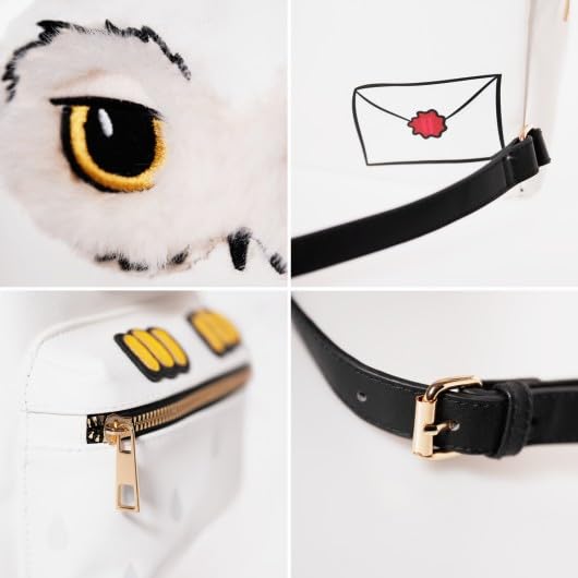 Hedvige, Harry Potter Owl Backpack in High Quality Faux Leather, White, M