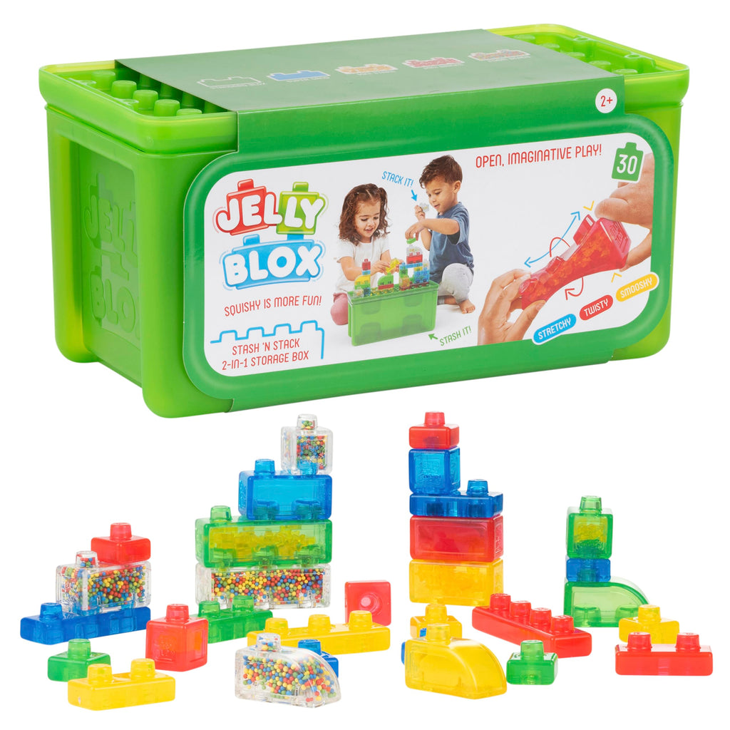 Jelly Blox Stash 'N Stack 2-in-1 Storage Case with 30 Blocks