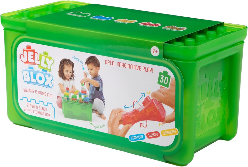 Jelly Blox Stash 'N Stack 2-in-1 Storage Case with 30 Blocks