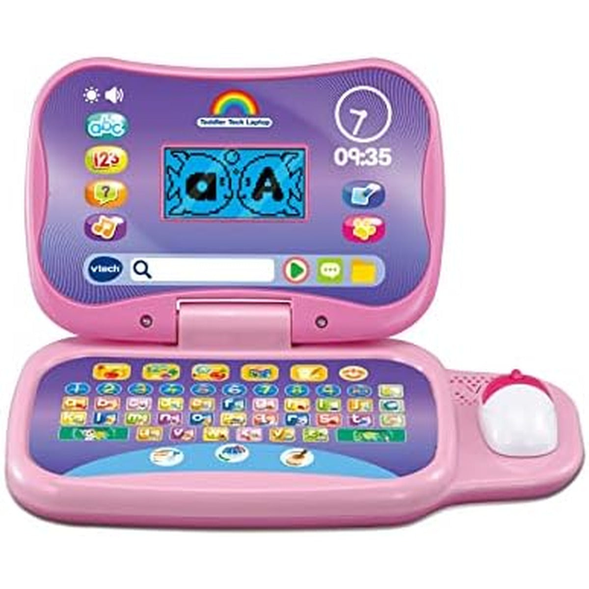 VTech - Toddler Tech Laptop, Pink Interactive Educational Computer Toy, 20 Games for Pre