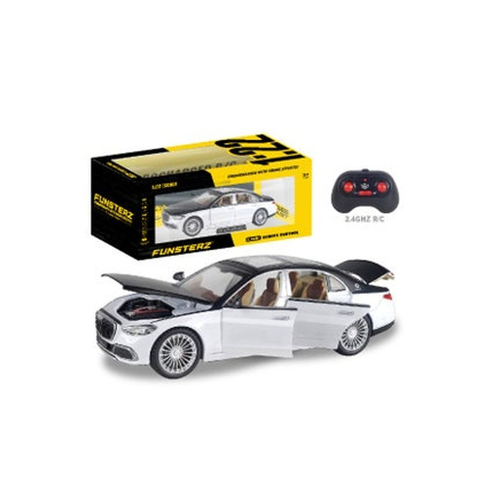 Funsterz 1:22 RC Mercedes-Benz S600 - Rare Edition Die-Cast Car with Sound, Lights, Opening Doors, Spray Mist, Rechargeable Battery & Full-Function Remote Control