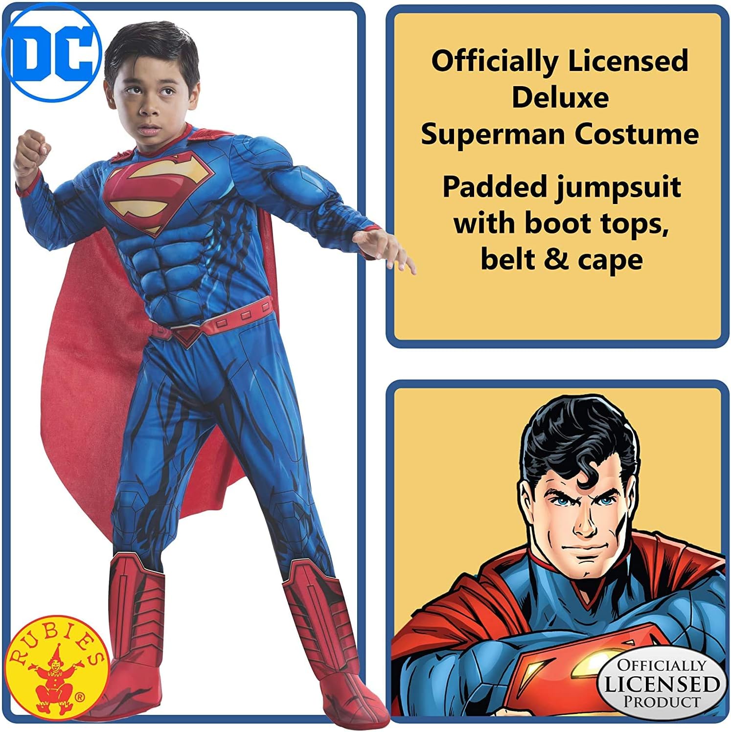 Rubies DC Comics Superheroes: Superman Costume for Kids, Boy's Large Medium