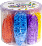 Cra Z Art Cra-Z-Loom Ultimate Tub 8000 Latex Free Rubber Bands and 100 “S” Clips for Making Crafts in Bold and Bright Colors,