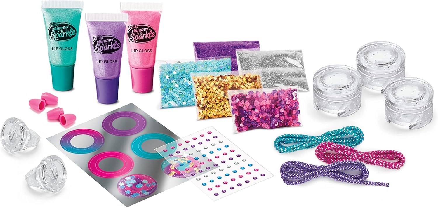 Shimmer 'n Sparkle Glitter & Gem Lip Gloss Lockets DIY Activity Set